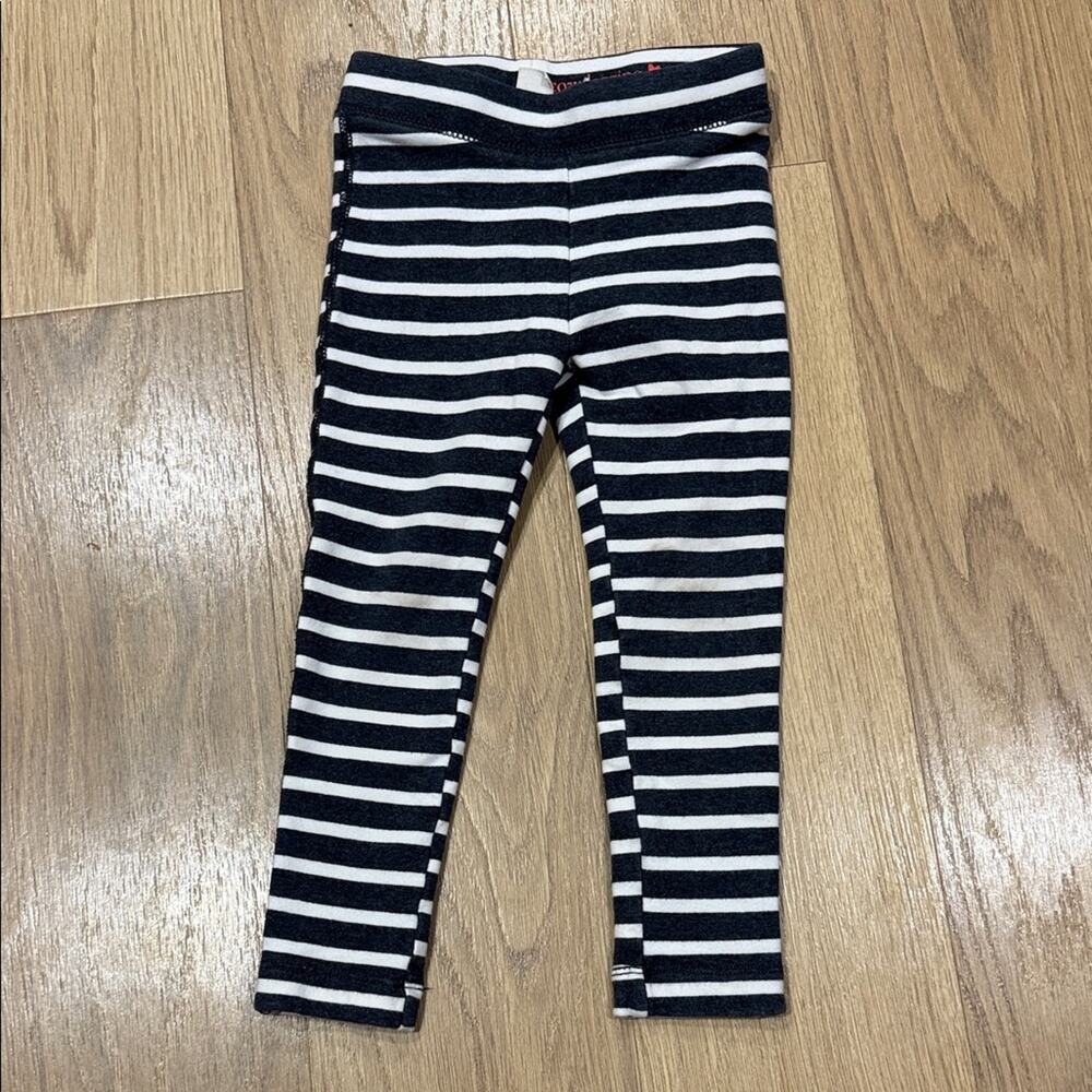 Crewcuts Cozy Legging in Gray and White Stripes Size 3